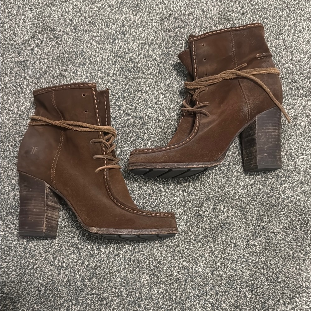 Frye Parker Moc Ankle Boots Genuine Suede 9.5
